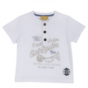 Футболка Chicco, принт клаксон (белый)