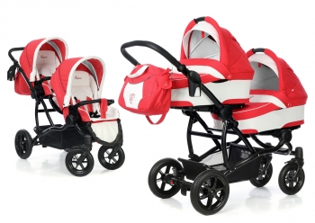 Коляска для двойни 2 в 1 Esspero Duetto (шасси Black) — Red Lux