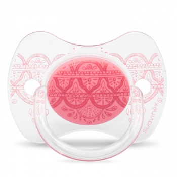 Пустышка Suavinex "Haute Couture NEW" от 0-4мес с силиконовой физиологической соской — розовый