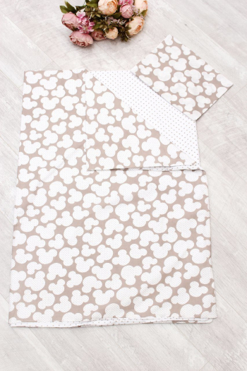 Комплект в кроватку 3 предмета 1,5 спальный AmaroBaby Time To Sleep Мышонок — Коричневый