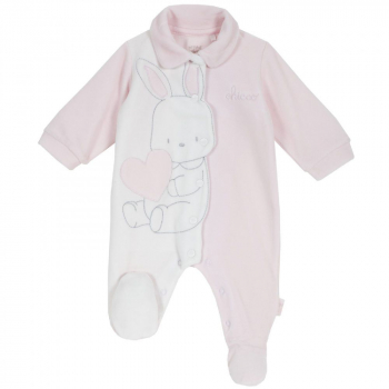Комбинезон Chicco принт Розовый зайка, для мальчиков и девочек, цвет розовый