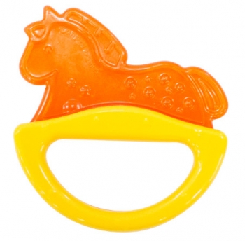 Погремушка с эластичным прорезывателем Canpol арт. 13/107, 0+ мес., лошадка — желтый