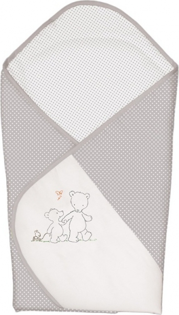 Одеяло-конверт Ceba Baby — Papa Bear Grey вышивка