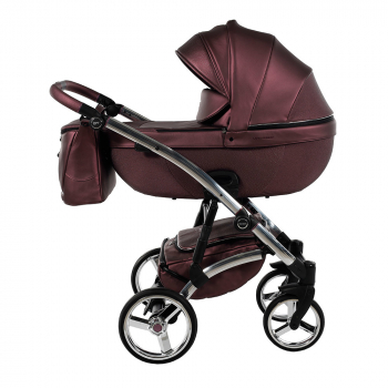 Коляска 2 в 1 Tako Laret Premium GT — TLPGT-10 (кожа бордовая/короб бордовый/рама серебро)