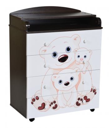 Пеленальный комод КЕДР Fantasia Family — Венге/Белый