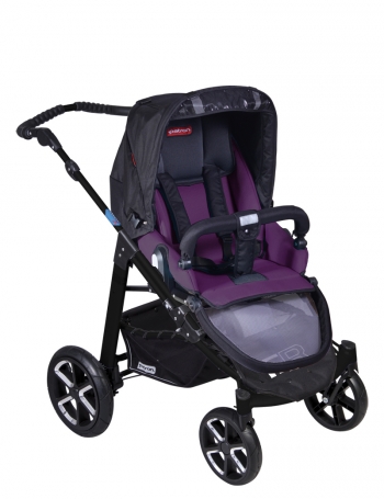 Коляска 2 в 1 Patron Fenix 4C-B (черная рама) — gento wine purple 629