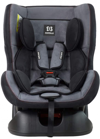 Автокресло Farfello GE-B велюр — серо-чёрное (dark grey+black)