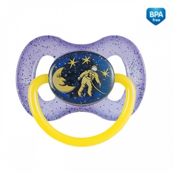 Пустышка круглая Canpol Space силикон, 0-6 мес., арт. 23/255 — фиолетовый