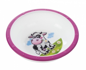 Миска пластиковая Canpol Little cow арт. 4/416, 4+ мес., коровка — розовый