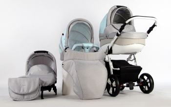 Коляска 3 в 1 Farfello Estella — ST1803 серо-бирюзовый