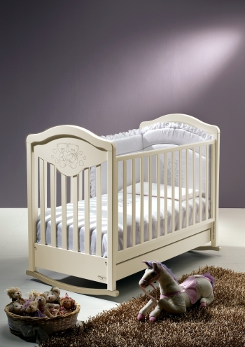 Детская кроватка-качалка Baby Italia Gioco LUX — Слоновая кость (Avorio laccato)