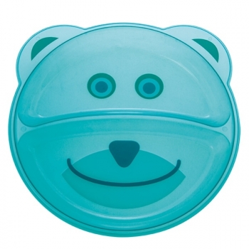 Тарелка с разделением Canpol Animals арт. 74/005, 9+ мес. — бирюзовый/мишка