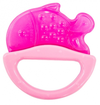 Погремушка с эластичным прорезывателем Canpol арт. 13/107, 0+ мес., рыбка — розовый