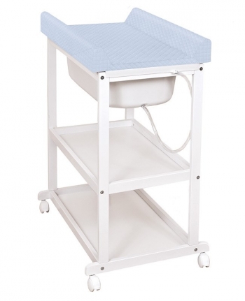 Пеленальный стол Ceba Baby Laura с матрасиком CARO — Стол White Матрасик Blue