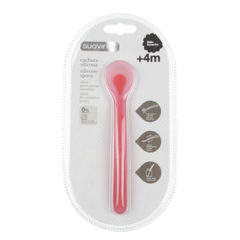 Ложка Suavinex силиконовая — розовый
