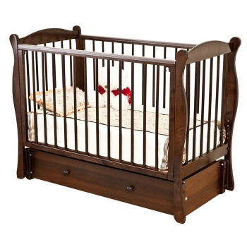 Детская кроватка Красная звезда (Можга) Уралочка С 772 (маятник) — Шоколад