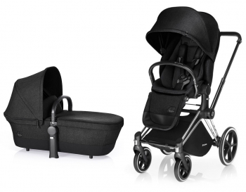 Коляска 2 в 1 Cybex Priam (шасси Trekking Matt Black) — Stardust Black
