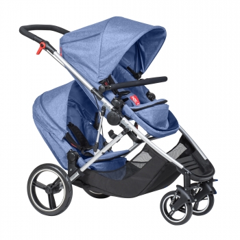 Коляска для двойни Phil and Teds Voyager — Blue