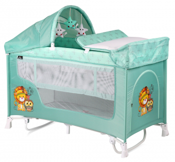 Манеж-кровать LORELLI San Remo 2 Rocker — Зелёный / Green Indians 1920