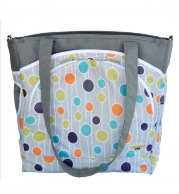 Сумка для колясок JJ Cole Mode — серая  в цветной горошек