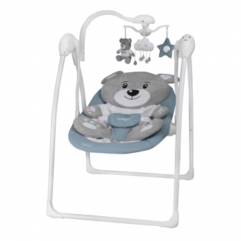 Электрокачели Indigo TEDDY (0-9 кг), с адаптером, п/у, 12 мел., 5 скоростей, москитка — Синий