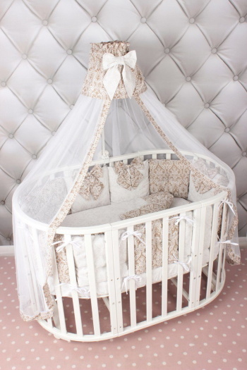 Комплект Premium в кроватку 18 предметов AmaroBaby Элит — кофе