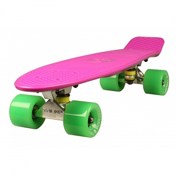 Скейтборд Triumf Active 22" TLS-401 — розовый с зелеными колесами