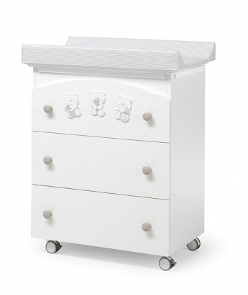 Пеленальный комод с ванночкой Erbesi Timidone — белый