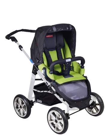 Прогулочная  коляска Patron Fenix 4XC-S (серебряная рама)  — gento kiwi 602