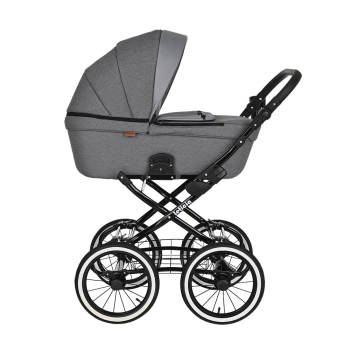 Коляска для новорожденных Pituso Leticia Classic/14d — Grey+Кожа Grey Metalic