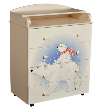 Пеленальный комод КЕДР Fantasia Umka — Слоновая кость