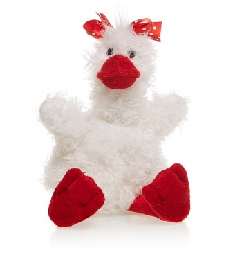 Мягкая игрушка Maxi Toys Утенок Кряк, 15 см — Белый с красным клювом