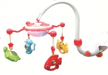 Музыкальная карусель с ночником Baby Mix Подводный мир — Красный