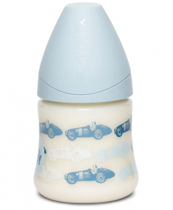 Бутылка Suavinex "TOY" от 0-6 мес.150мл с силиконовой анатомической соской — голубой