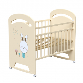 Детская кроватка ВДК Lucy (колесо-качалка) — слоновая кость