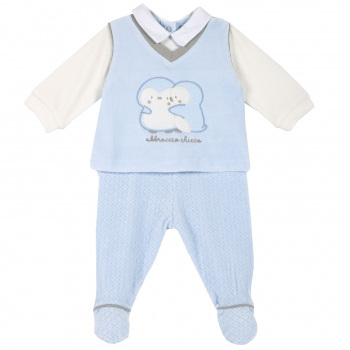 Комплект (кофточка+леггинсы) Chicco, принт Пингвинчики, для мальчиков, цвет голубой