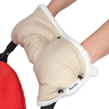 Муфта для коляски Bambola шерстяной мех,плащевка,кнопки лайт — (Голубая)