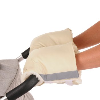 Муфта-варежки Bambola на липучках шерстяной мех,плащевка