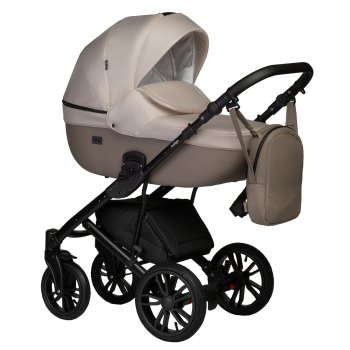 Детская коляска Indigo Mio S 2 в 1 — (03 т.бежевая кожа+св.бежевый)