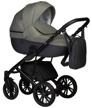 Детская коляска Indigo Mio S 2 в 1 — (05 т.серая кожа+зеленый)
