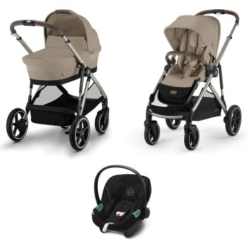 Коляска 3 в 1 Cybex Gazelle S TPE — (Almond Beige с дождевиками)