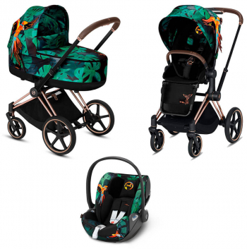 Коляска 3 в 1 Cybex Priam III Birds of Paradise (Cloud Z i-Size) — Rosegold