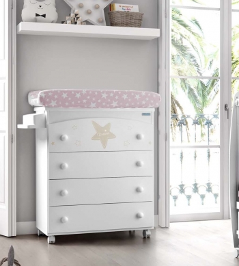 Комод пеленальный Micuna Estela B-970 — White/Sand  Матрасик: Dots Beige