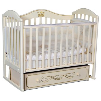 Детская кроватка Oliver Camilla Elite с универсальным маятником и ящиком — (Слоновая кость)