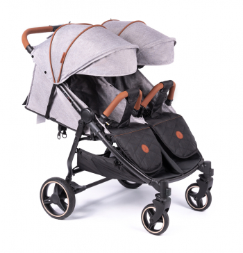 Коляска прогулочная для двойни Coletto Enzo Twin 2020 — grey