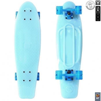 Скейтборд Y-SCOO Big Fishskateboard GLOW 27" — BLUE/blue