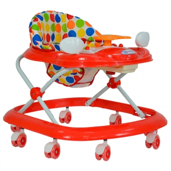 Ходунки Farfello арт.5020 — красный, принт круги