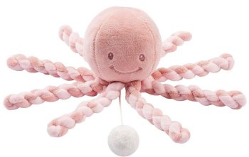Игрушка мягкая Nattou Musical Soft toy Lapidou Octopus музыкальная 877596 — (old pink/light pink )