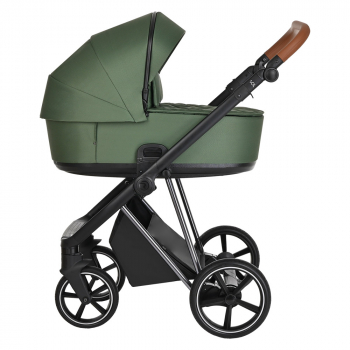 Коляска 3 в 1 Roan Sol Lux — Boho Green/Nikiel/руч.Коричневый