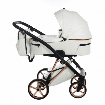 Коляска 2 в 1 Junama Air Ecco — JAE-01 кожа белая/рама медь